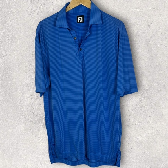 FootJoy Performance Golf Technical Shirt Short Sleeve Mens Size Large Blue Tee L - Picture 6 of 12